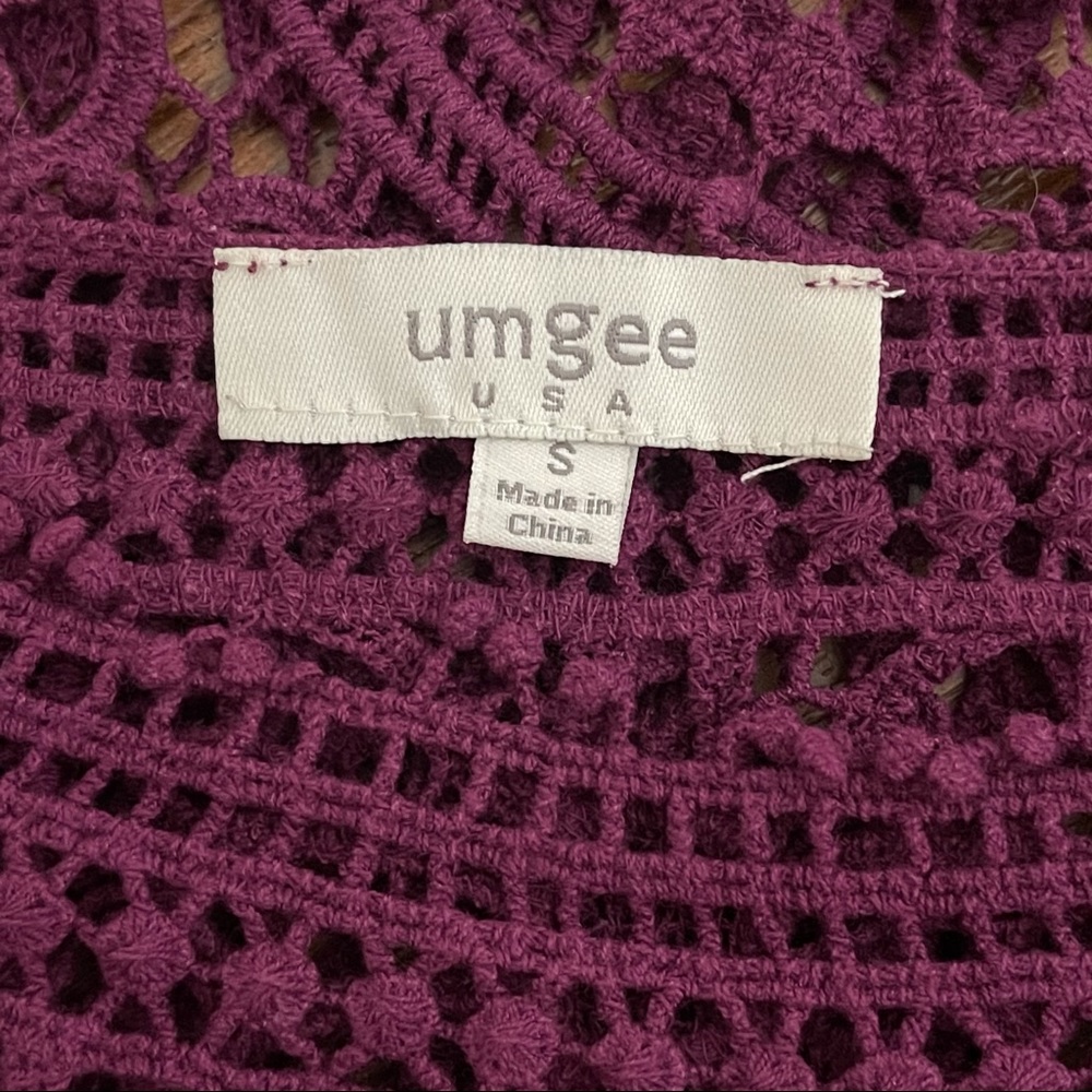 Umgee Lacy Mesh Long Sleeve Cover Up size Small - Picture 6 of 14